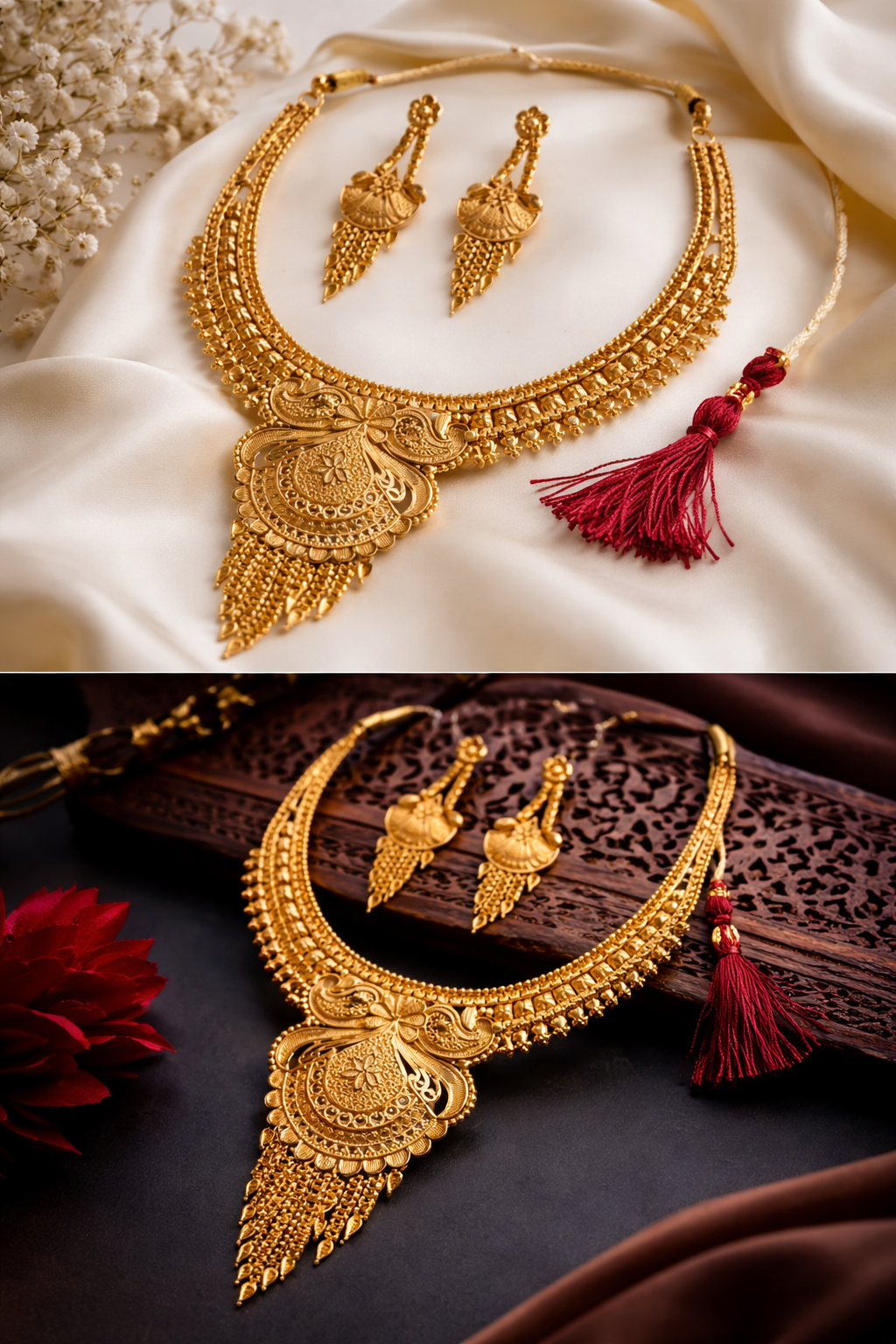 Zarika Antique Finish Designer Necklace Set for Women with Matching Earrings for Women