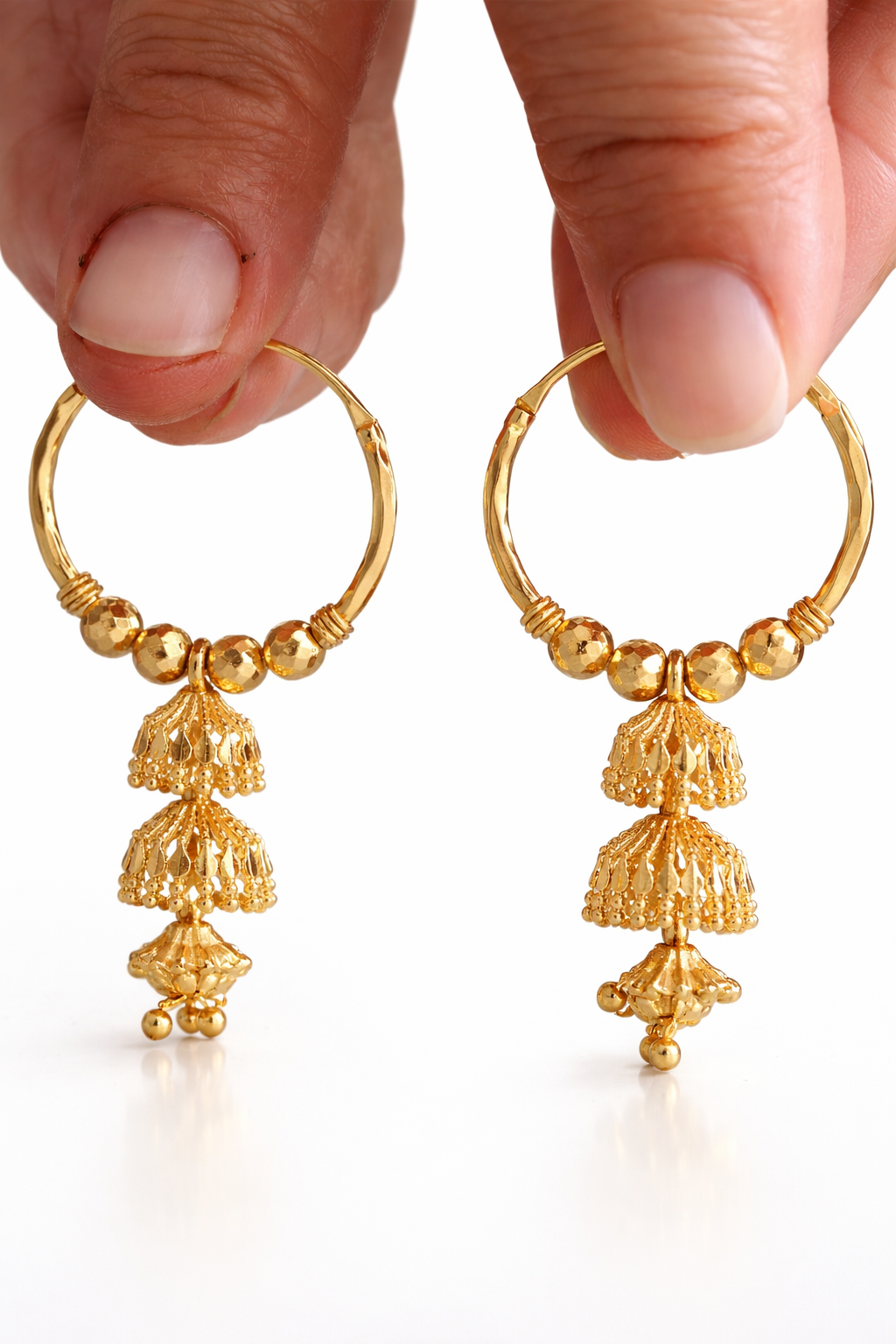 Gold Plated Hoop Jhumka Earrings for Women | Party Wear