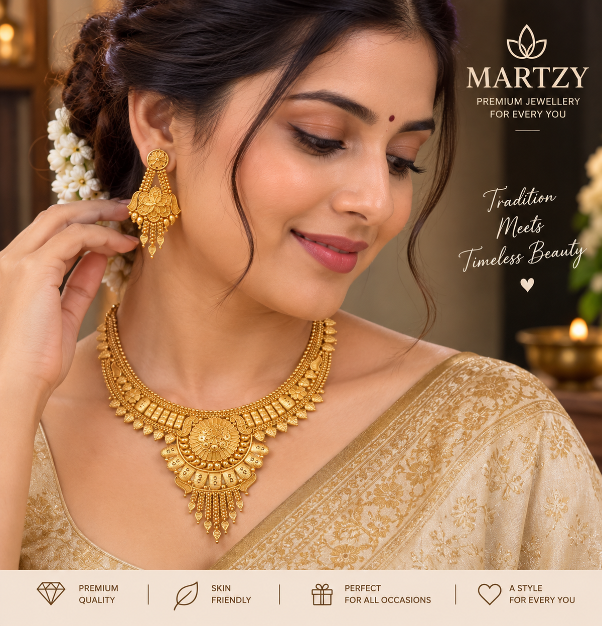 Zarika Antique Finish Designer Necklace Set for Women with Matching Earrings for Women