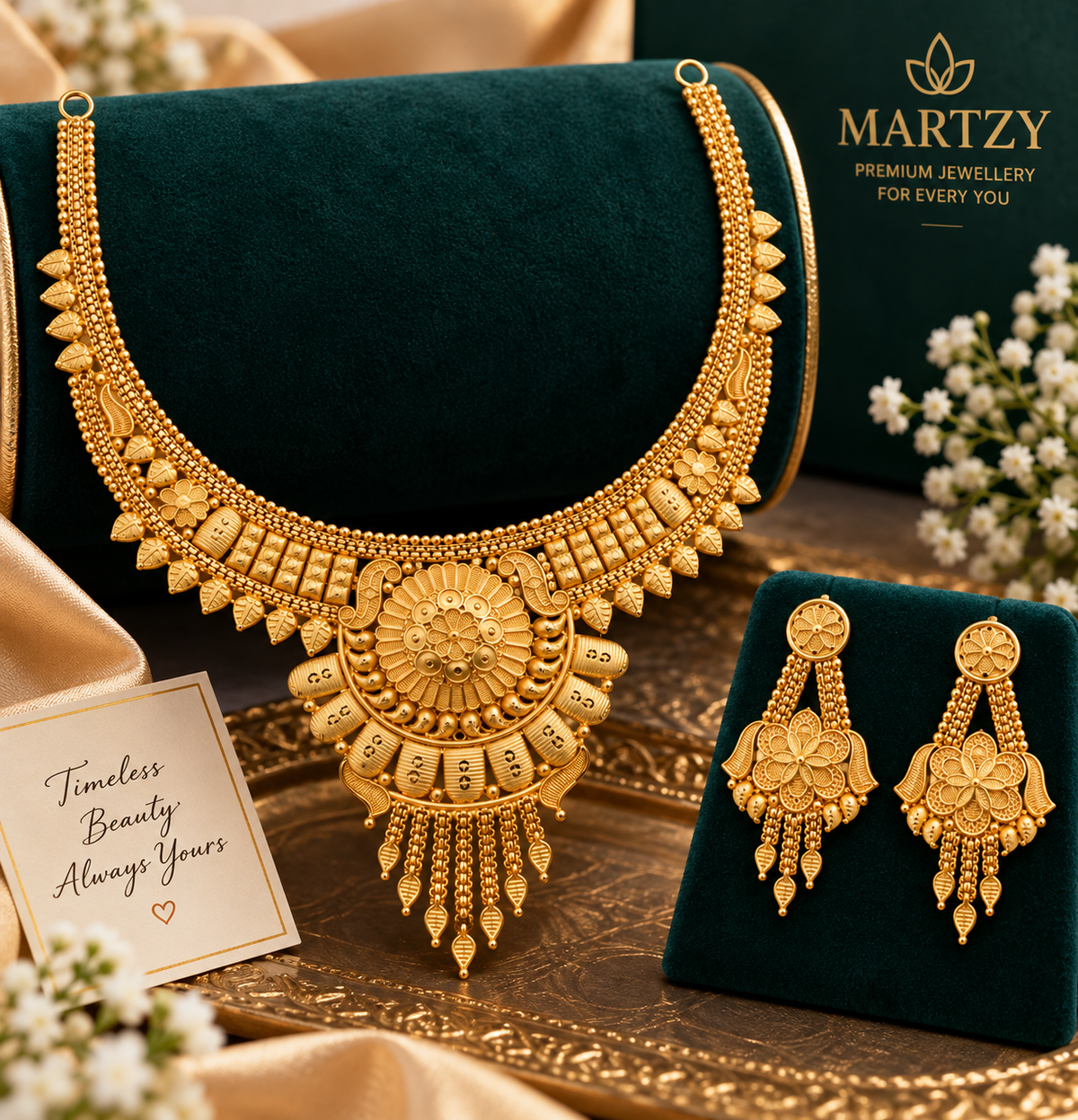 Zarika Antique Finish Designer Necklace Set for Women with Matching Earrings for Women