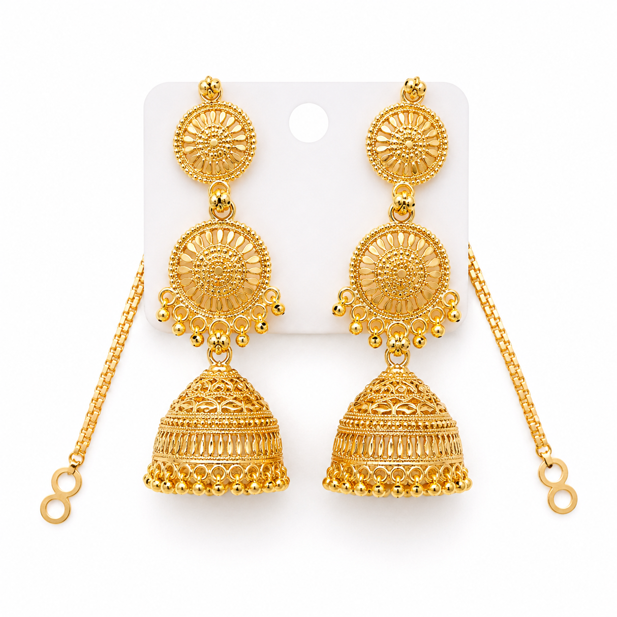 Martzy Royal Sunburst Gold Jhumka Earrings for Women