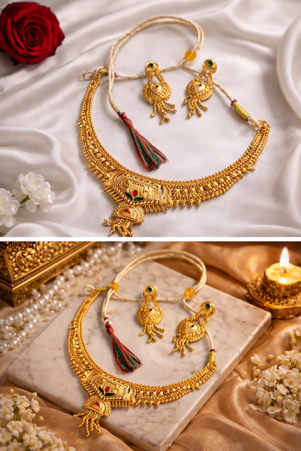 Zarika Royal Antique Gold Necklace Set