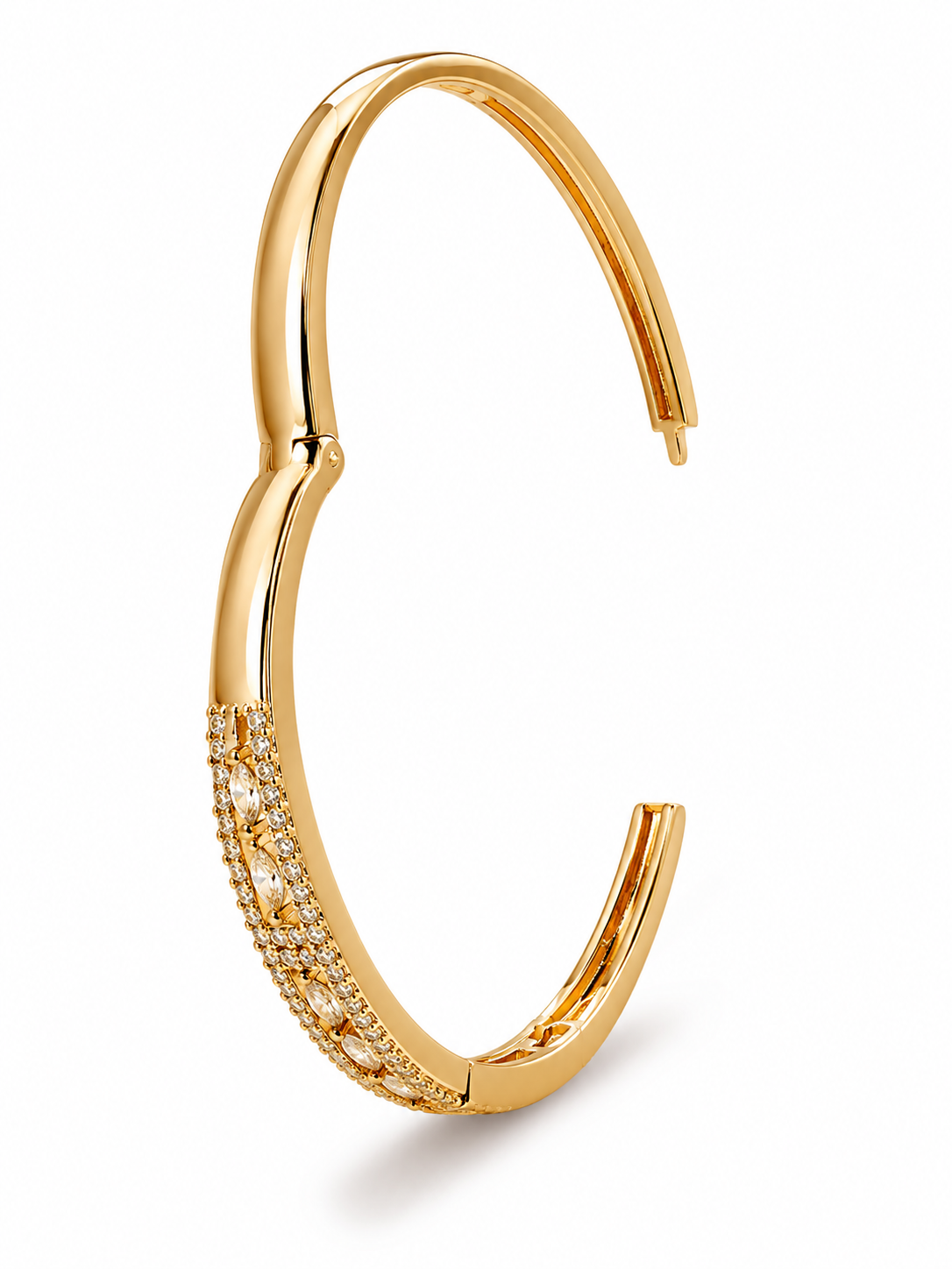 Martzy Royal Crystal Gold Plated Kada Bracelet for Women