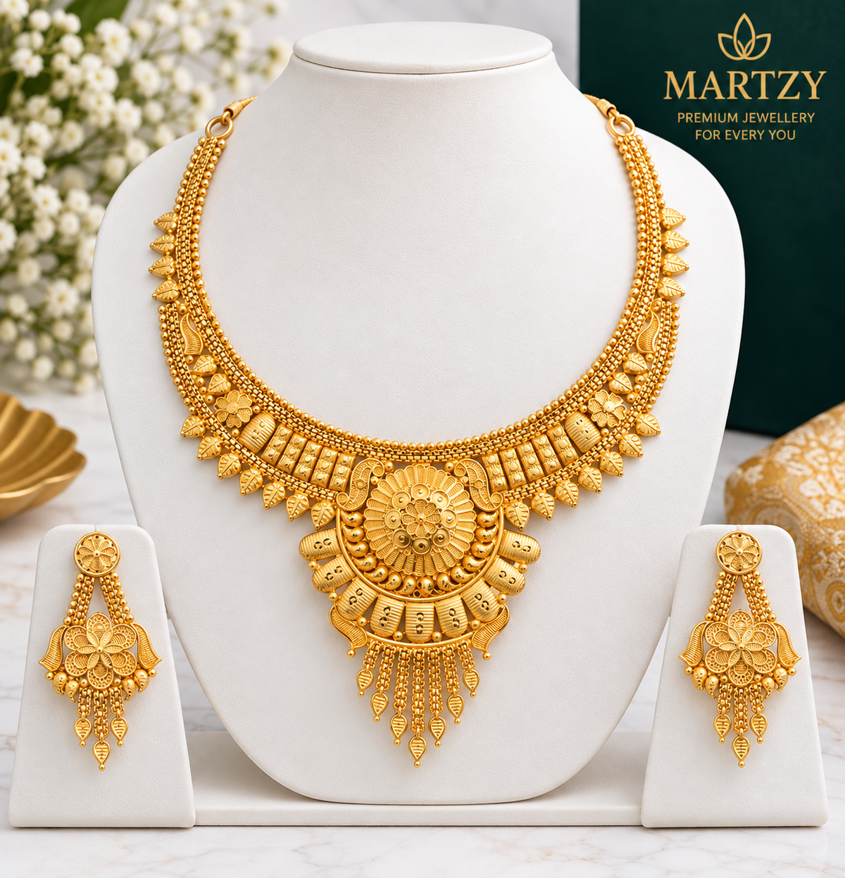 Zarika Antique Finish Designer Necklace Set for Women with Matching Earrings for Women