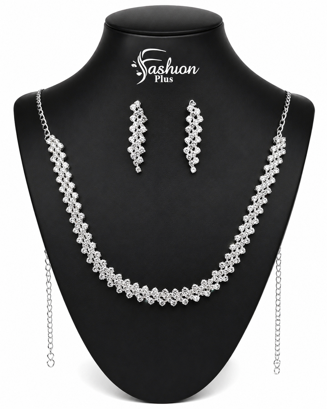 Martzy Crystal Vine Necklace Set with Earrings for Women