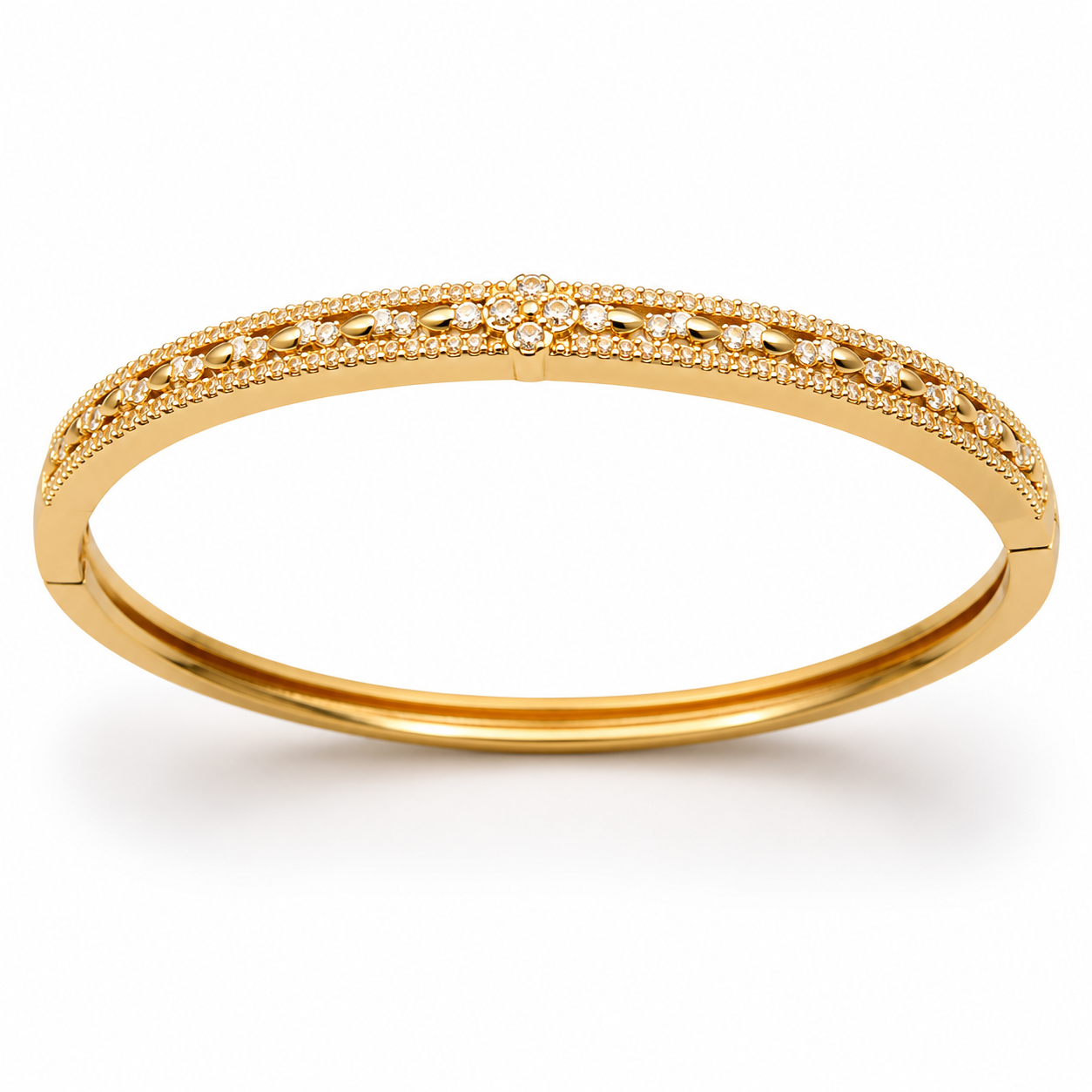 Martzy Royal Crystal Gold Plated Kada Bracelet for Women