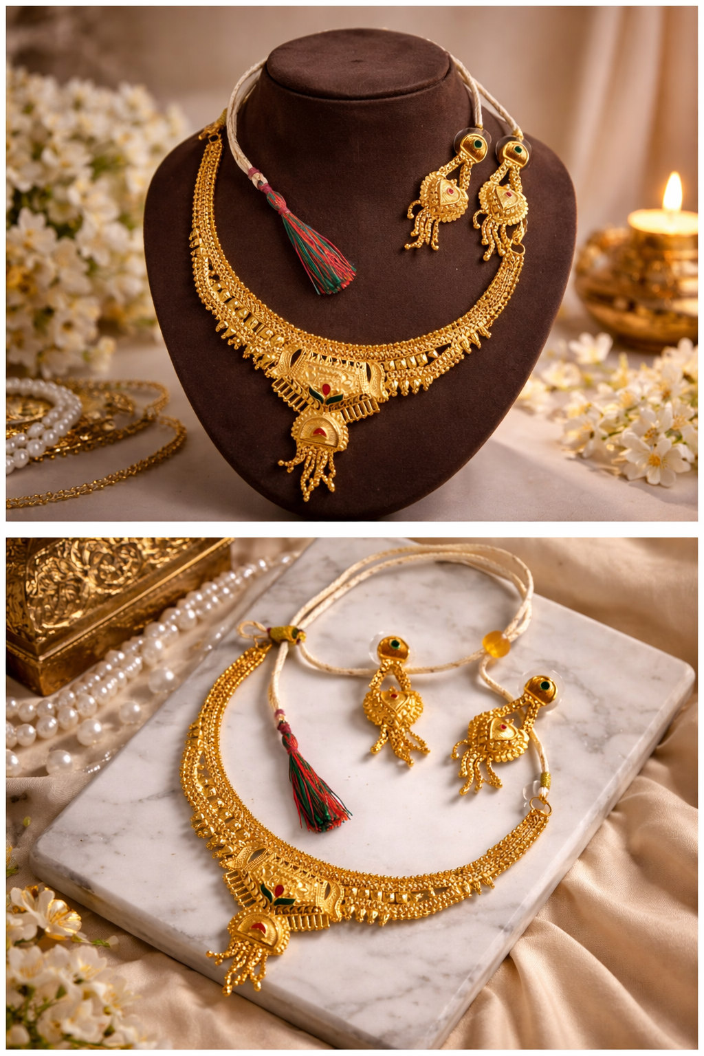 Zarika Royal Antique Gold Necklace Set