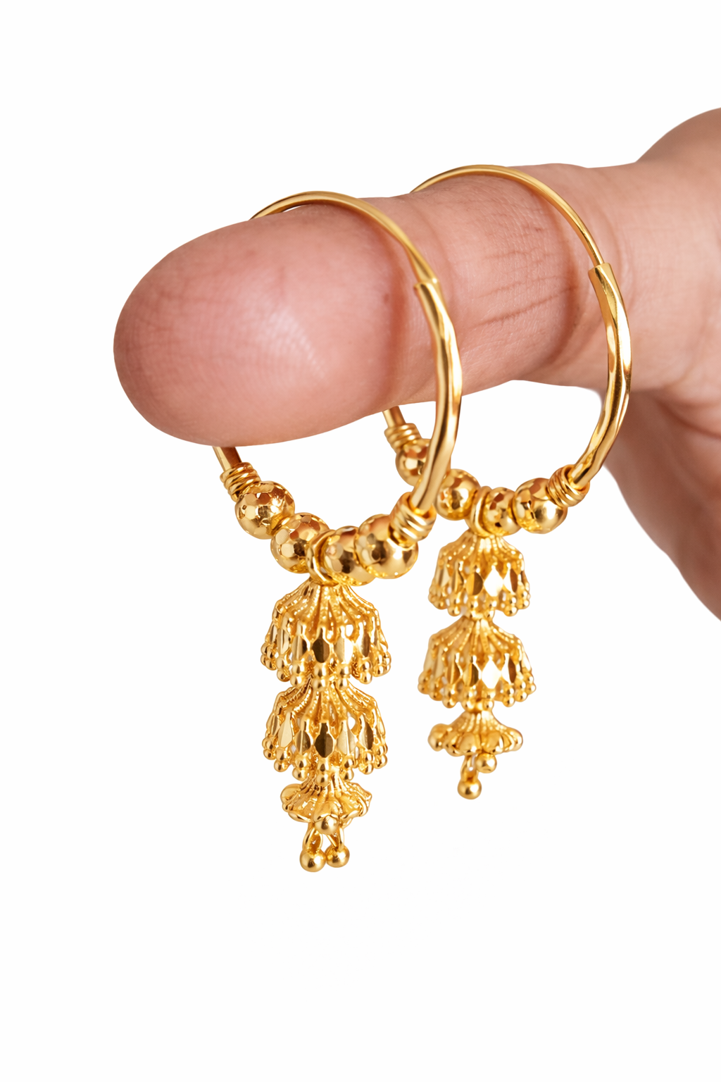 Gold Plated Hoop Jhumka Earrings for Women | Party Wear